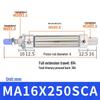 AirTAC Stainless Steel Mini Cylinder MA Series - Sizes: 16/20/25/32 mm x 15/25/30/50/75/100/125-SU