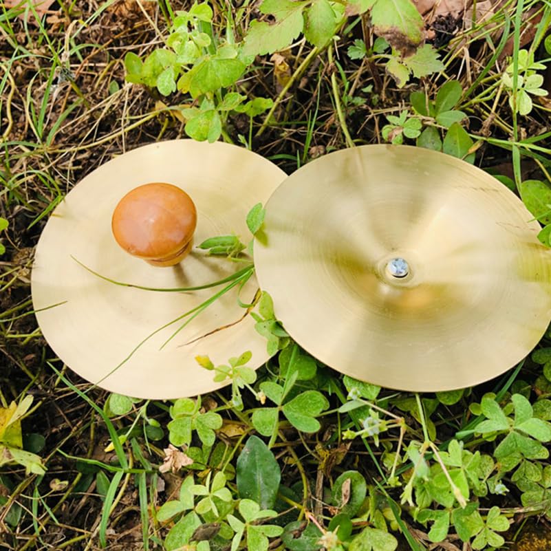 VICASKY Mini Gimbal Musikalisch 2 Kinder Perkussion Rhythmus Kleine Finger Perkussion Handbecken mit Holzgriffen Instrumente, Teile, Becken, Finger,