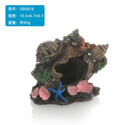 Aquarium Decorative Ornament Resin Shipwreck With Small Net Rockery For Ornamental Fish