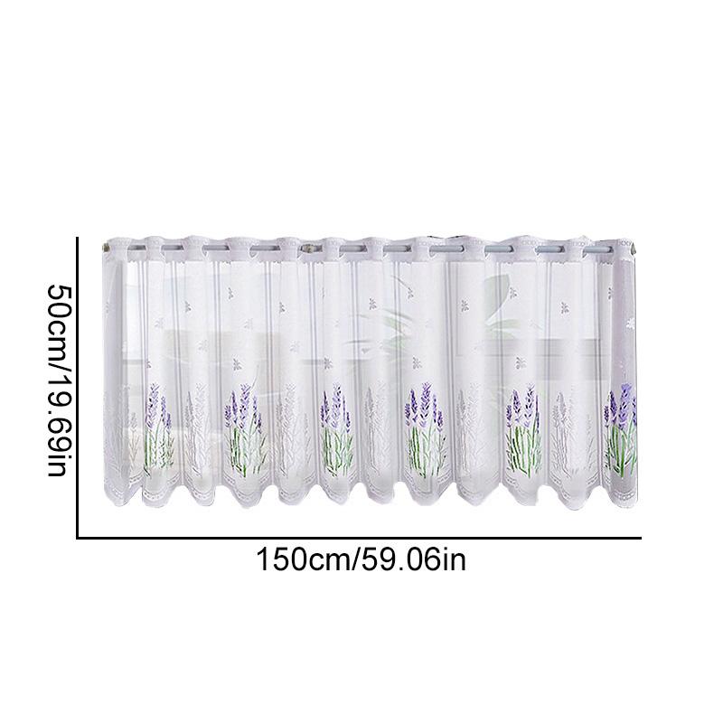 1Pc Window Drapes Kitchen Valance European Style Floating Sheer White Lace Curtains Window Drapes Cafe