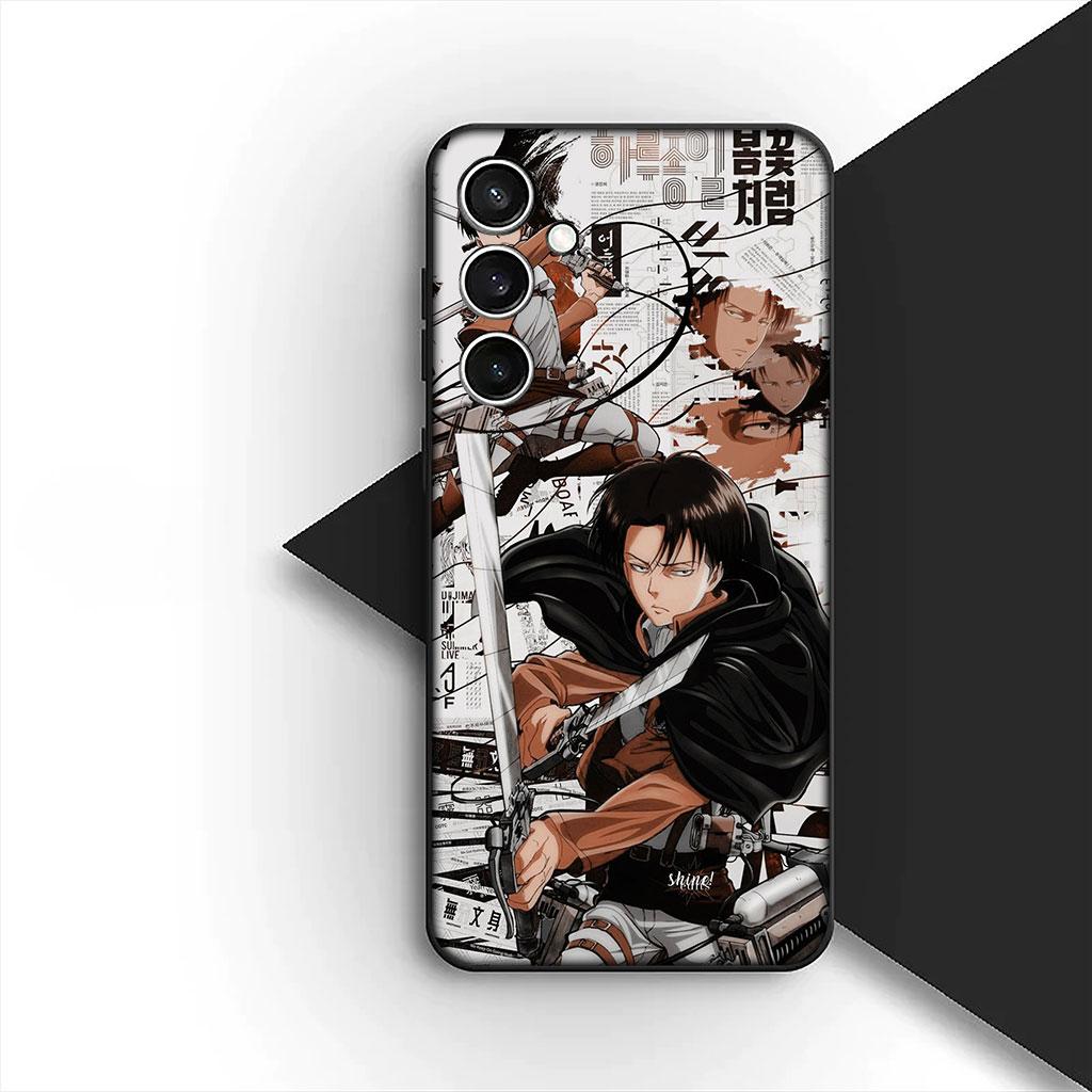 Phone Cover for Samsung Galaxy S22 S21 S20 FE Ultra Plus A07 A17 A15 A16 A25 A57 A37 Case Comics Attack on titan levi Eren