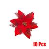 10X Christmas Large Poinsettia Glitter Flower Hangings A Perfect Holiday Decor