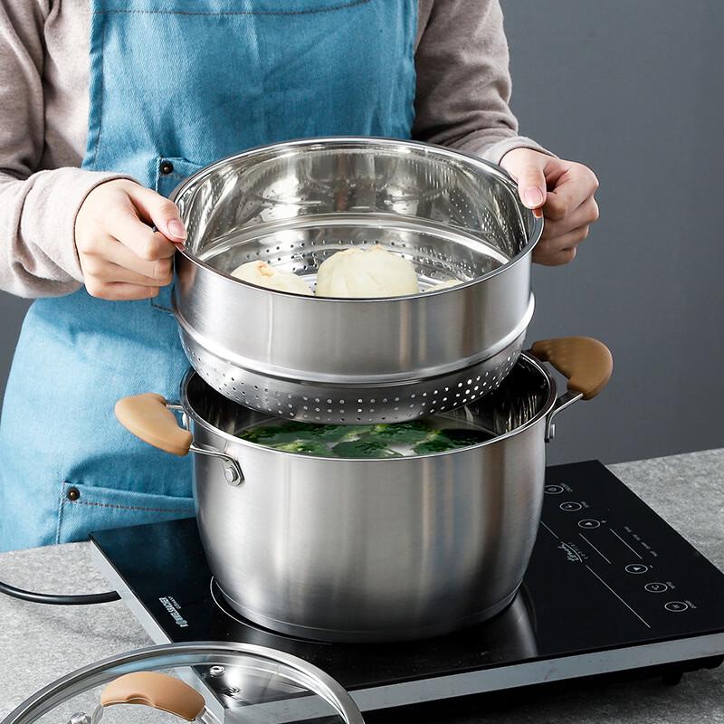 ZISIZ 304 Stainless Steel Soup Steamer Pot