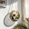 1pc High-Quality Acrylic Sun Catcher Puzzle, Cat Floral Pattern Window Hanging Ornament, Home And Garden Decor, Sizes 18.49 Cm And 21.79 Cm, Puzzle An