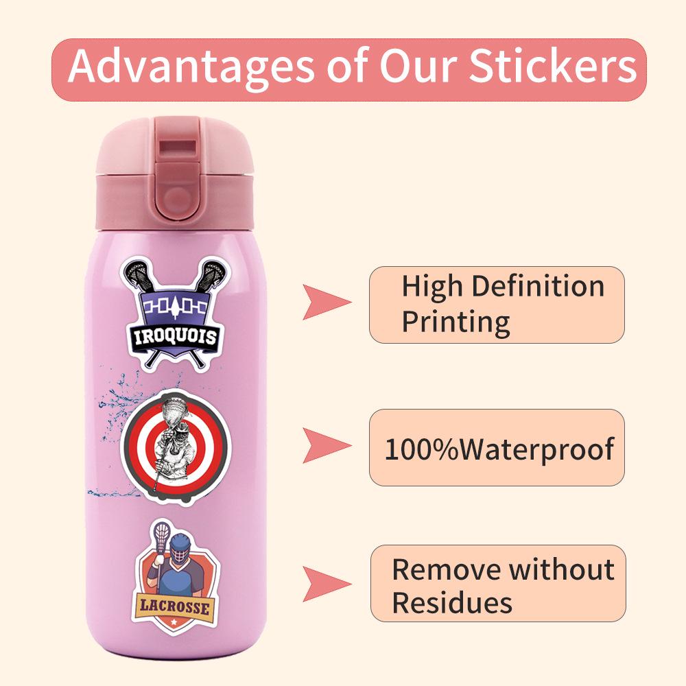 110 Lacrosse Graffiti Stickers: Durable, Waterproof Decorations for Skateboards, Luggage, or Diaries.