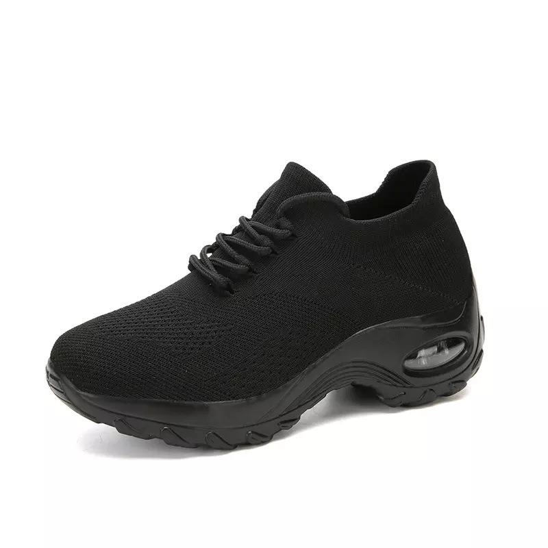 Plus Size High Elastic Fly Knit Breathable Sock Shoes - Lightweight & Fashionable Women's Spring/Autumn Casual Sports Shoes