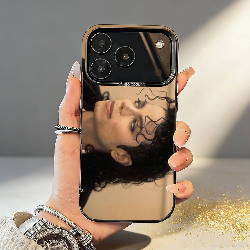 1-1pc S-Singer Michael Jackson Phone Case For iPhone17,16,15,14,13,12,11,Pro,MAX White Matte Shockproof Cover