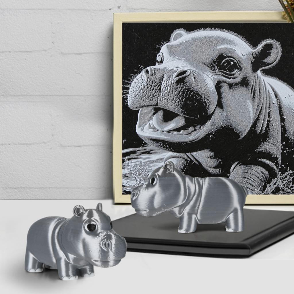 3D Printed Unreachable Hippo Toys, Hippo Ornaments, 3D Printed Hippo Toy Decoration, Stress Relief, Movable Hippo