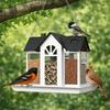 Large Capacity Wild Bird Feeder House Shape Bird Feeding Station  Yard Decoration
