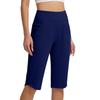 Women High Waist Wide Leg Casual Athletic Bermuda Shorts with Pockets Relaxed Fit Knee Length Lounge Pants for Daily Wear