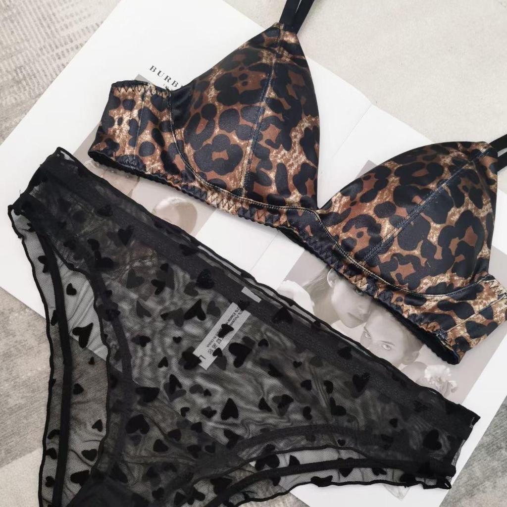 French Satin Triangle Cup Seamless Lingerie Set - No Steel Ring, Available In Small & Large Sizes