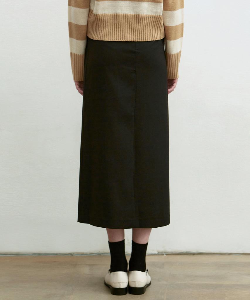 Nigaennikol H-Line Slit Skirt_Black