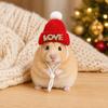 Pom-Pom Top Hamster Christmas Hat Knitted Pet Costume Headwear Cute Santa Beanie  Festive Dress-Up