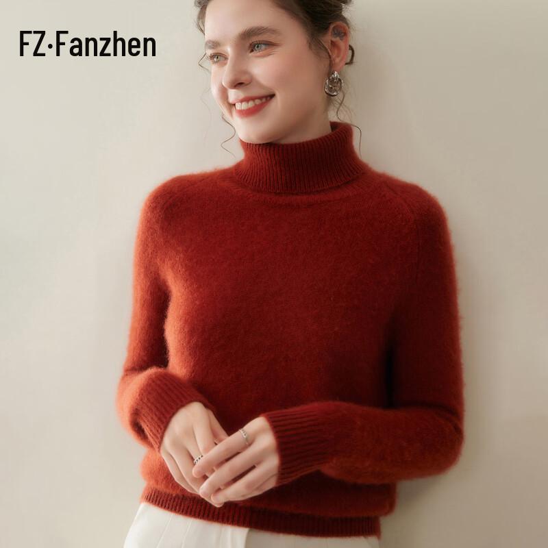 FanZhen Women's Winter Cashmere Turtleneck Sweater