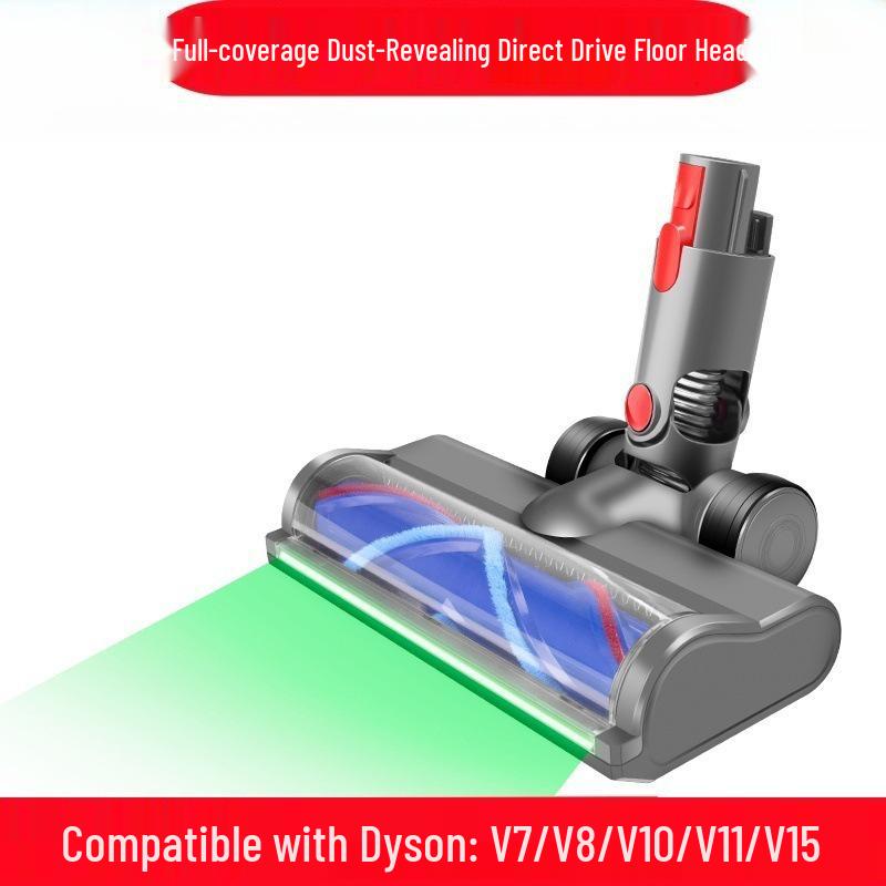 Dyson Compatible Electric Green Light Dust-Detecting Floor Head for V6-V11, V15