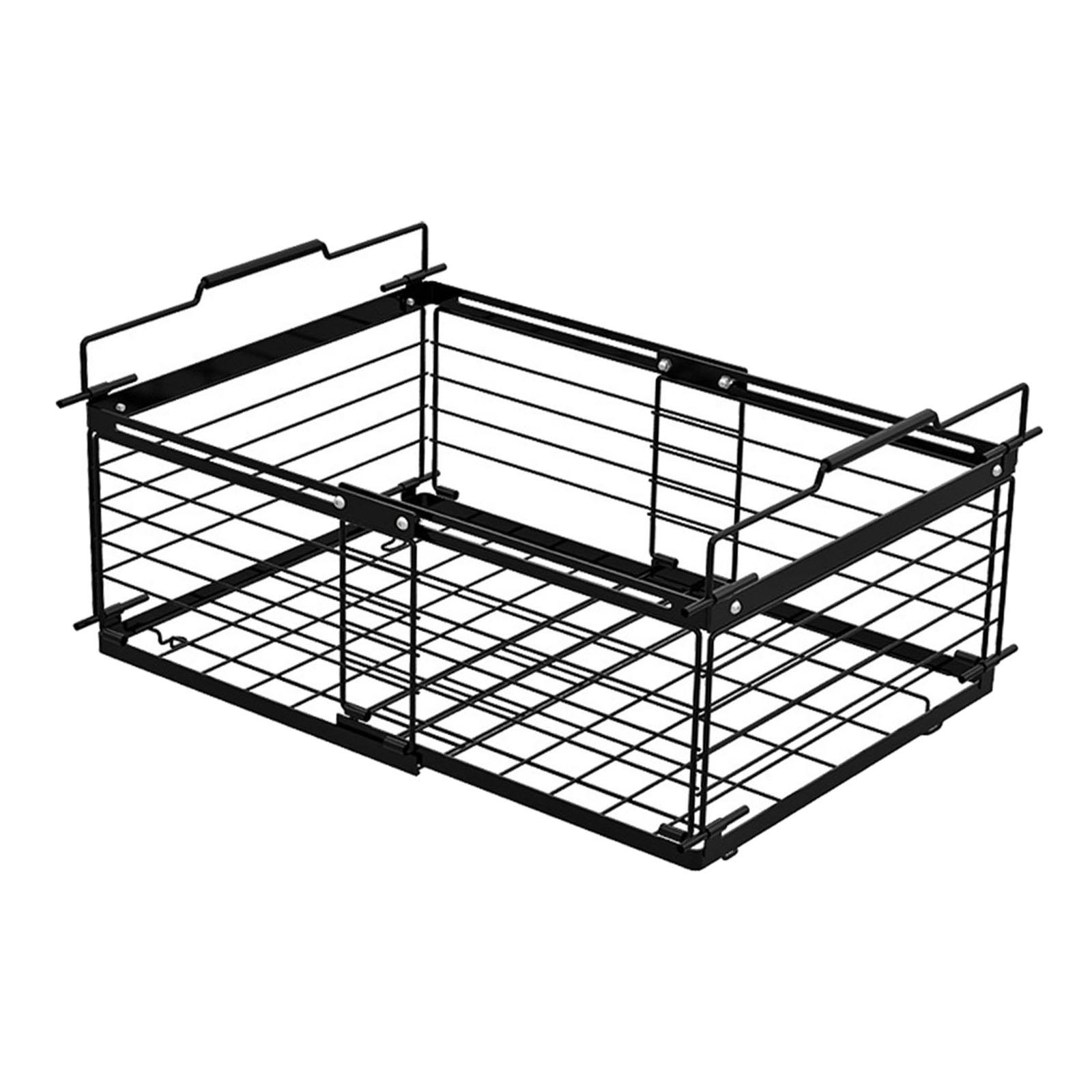 

1 шт. Органайзер для морозильной камеры, штабелируемая полка для хранения в холодильнике из углеродистой стали для дома, кухни, полка для хранения продуктов чёрный