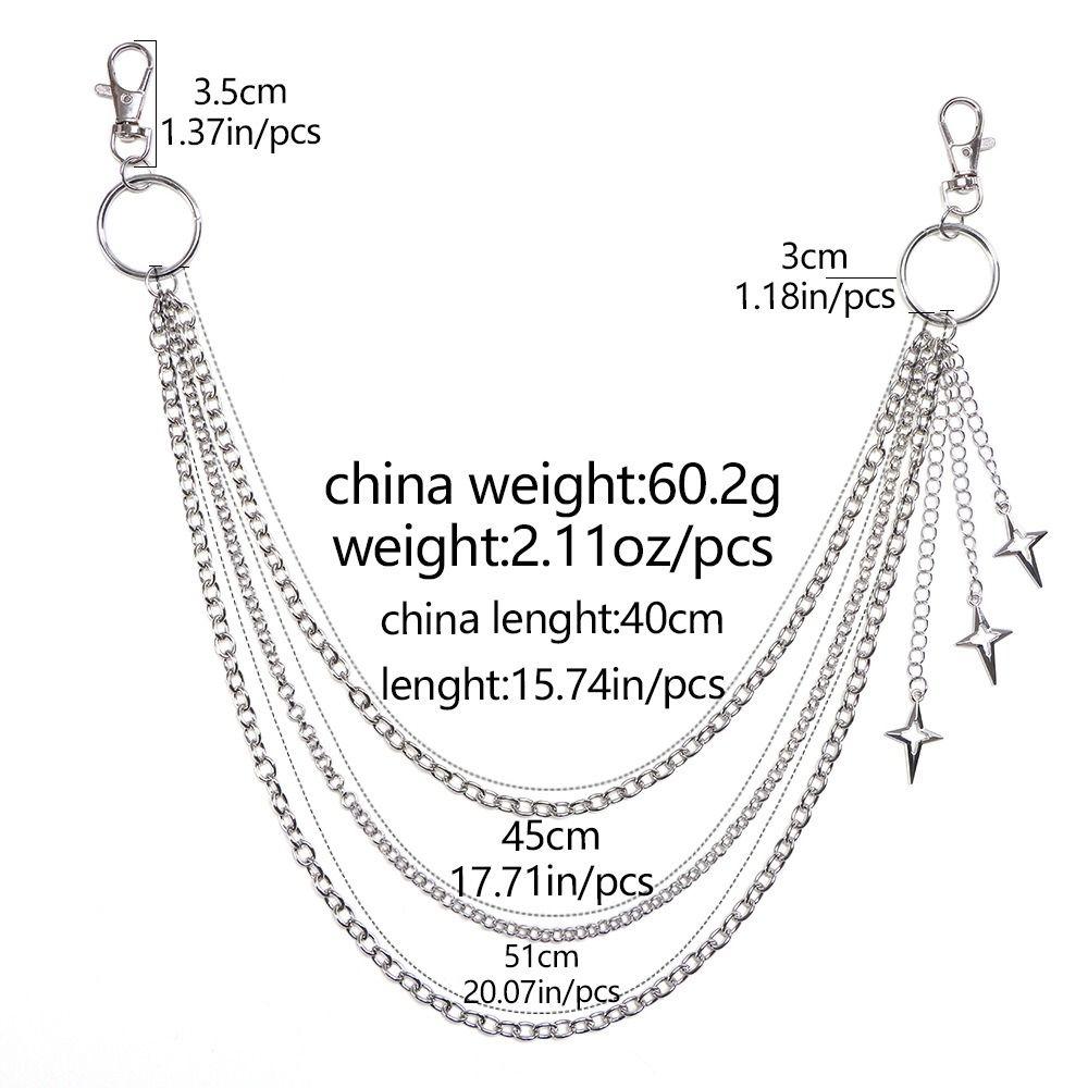 Gothic Quasten Hosenkette Hip Hop Mehrschichtige Schlüsselanhänger Mode Stern Taillenkette Für Frauen Mann