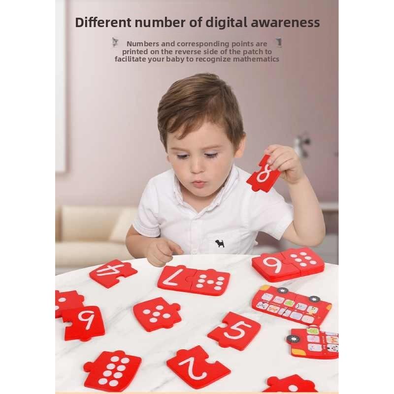 Puzzle Wooden Learning With Number Matching For Early Education Building Skill