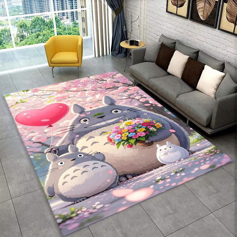 Classic T-Totoro Cartoon Cute Carpet Rug for Playroom Bedroom Living Room Sofa Home Decor,kid Area Rug Non-slip Floor Mat Gift