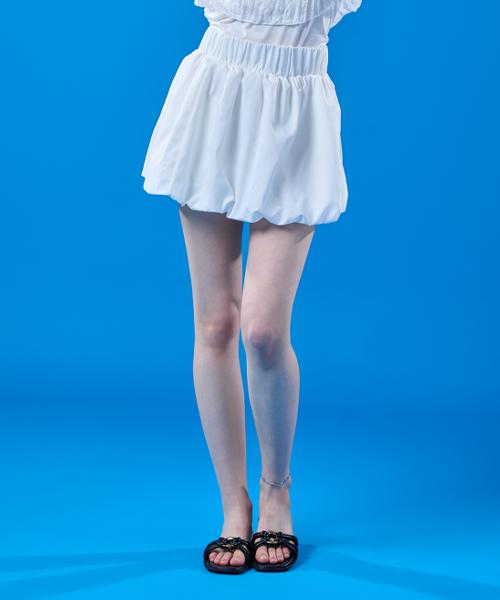 Collet Balloon Cooling Crinkly Layered Mini Skirt [White] Kcl.