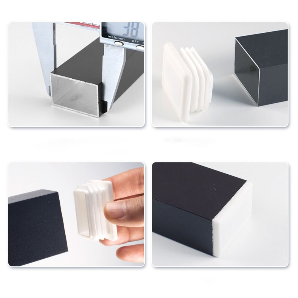 10 stk. Putemøbler Rektangulær rørplugg Plast Firkantrørhette Høy kvalitet Fotdeksel