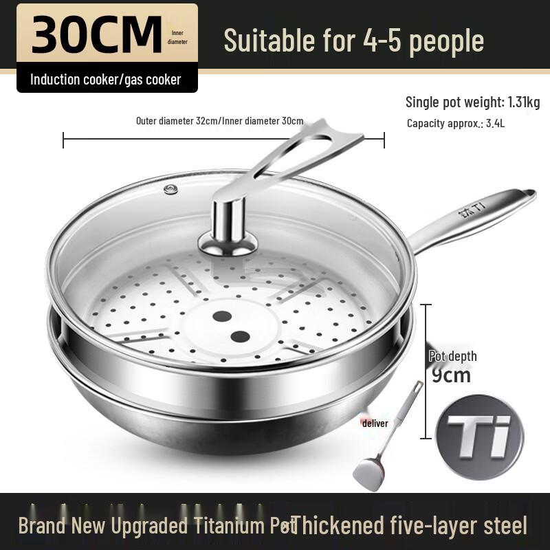 PuPan Non-Stick Titanium Stir-Fry Wok Set
