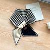 Houndstooth Plaid Luxury Brand Knitted Scarf  New Scarf Women Winter Scarf Long Skinny Small Scarf Female Neckerchief Scarf