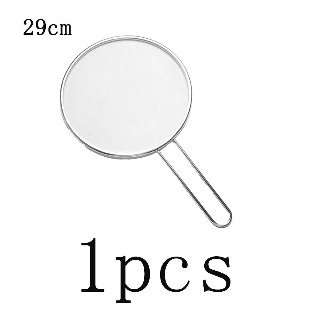 1pcs 29/33cm Stainless Steel Oil Splash Screen Circular Oil Shield Hollow Handle Anti Scald Used For Kitchen Deep Frying Cooking