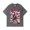 275 GSM Washed T-shirts 100% Cotton Chainsaw Man V18 Reze Arc Print Unisex Heavy Cotton T Shirt