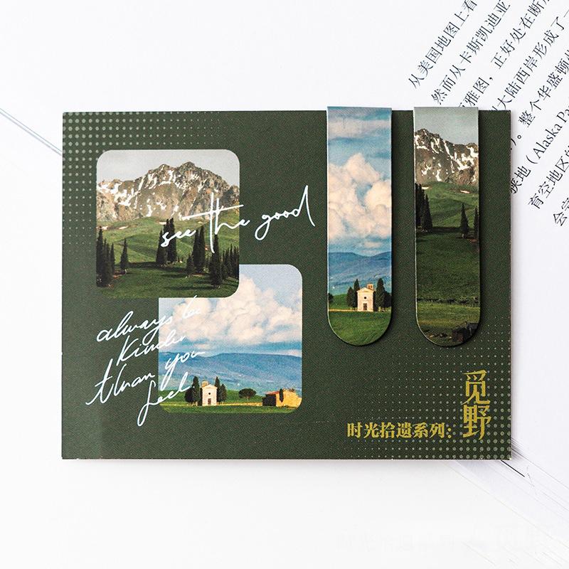 Creative Magnetic Bookmarks Beautiful Landscape Book Pages Marker Students Back To School Supplies Aesthetic Stationery Gifts