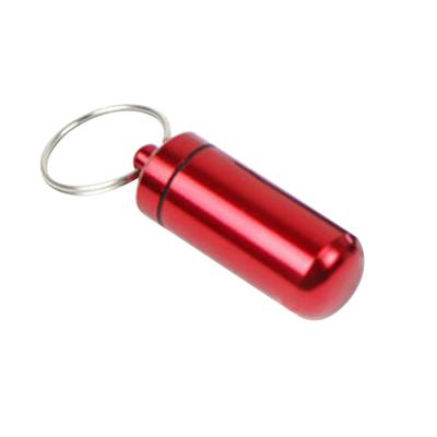 Waterproof Mini Key Ring Medicine Pill Bottle Box Tablet Storage Case Container