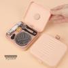 Sewing Kit with Thread, Needle, and Cross-stitch Tools in Solid Wood Pouch