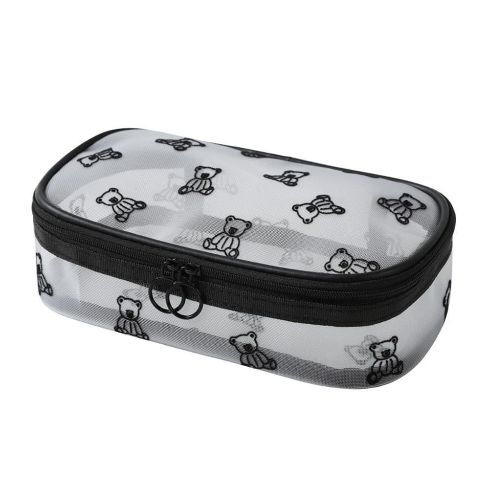 Large Capacity Mesh Cosmetic Bags INS Toiletries Storage Pouch Simple Visible Wash Handbag  Camping