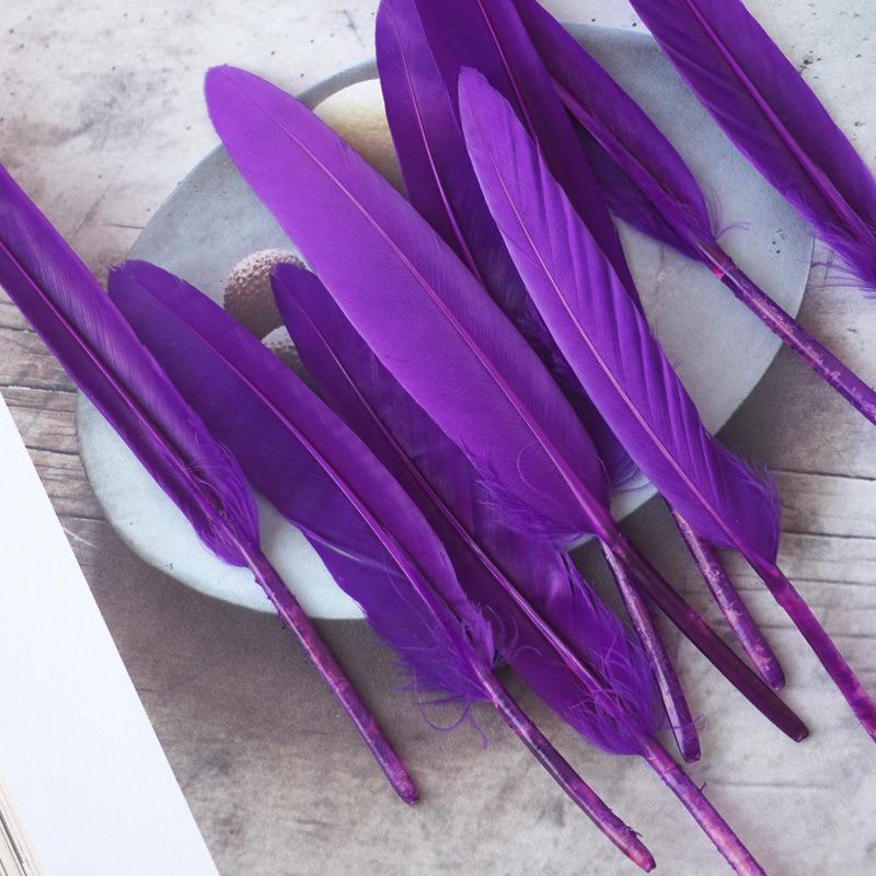 50Pcs Decorative Painting Feather Color Small Straight Knife Kindergarten Handmade Diy Decorative Wings Artwork Creative Art Materials
