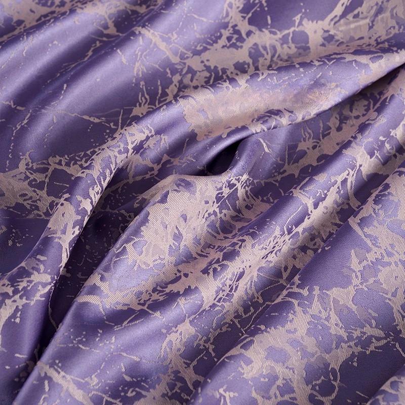 

Summer Silky Violet Lotus Qingming River Map Imitation Acetate Satin Jacquard Fabric Chinese Style Cheongsam Dress Fabric 50x150cm