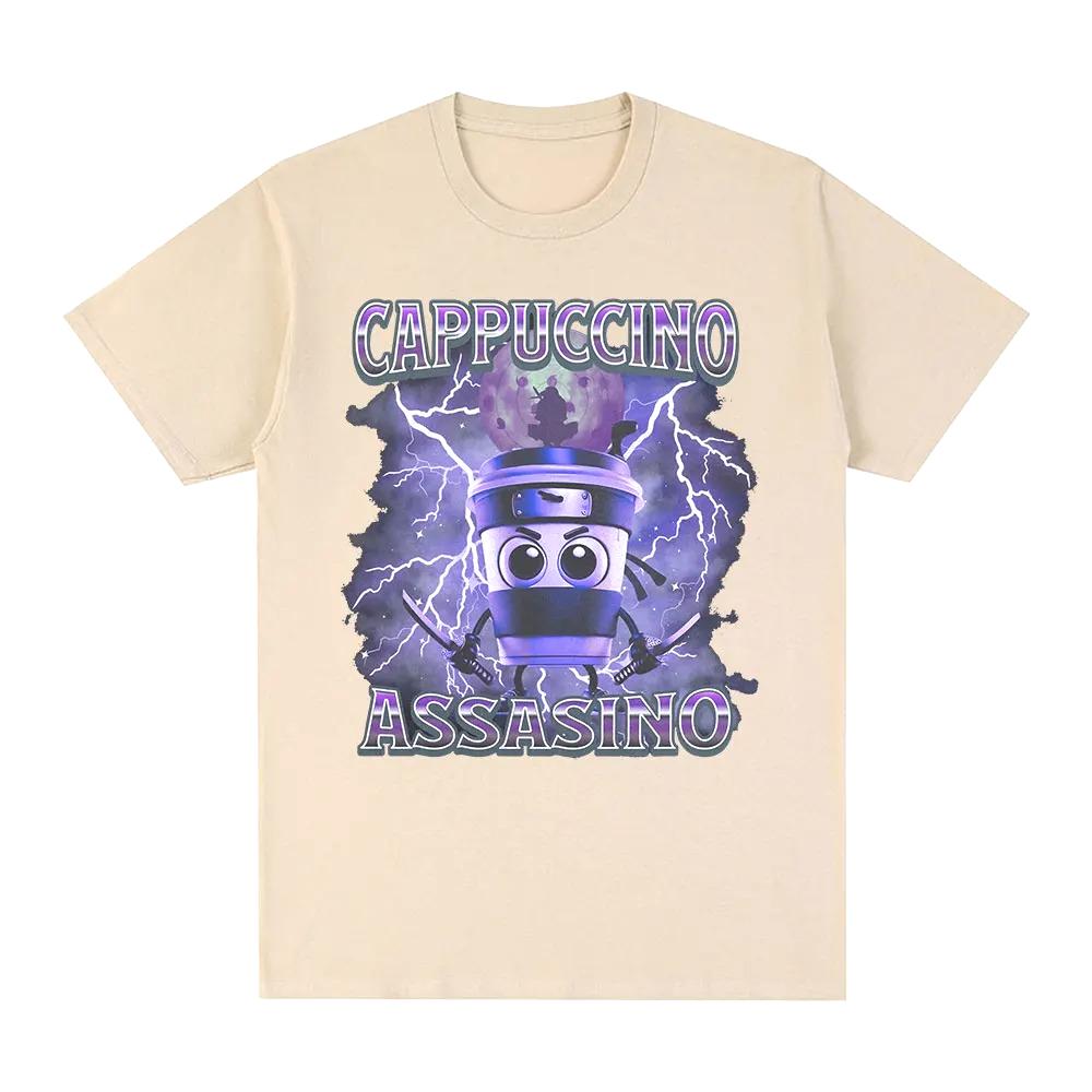 Cappuccino Assasino Italian Brainrot Funny Meme T-shirt Women Fashion Vintage T-shirts Female Casual Humor Women T Shirt