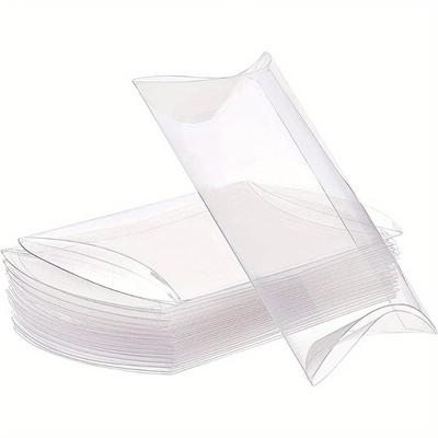 50pcs Versatile PVC Display Box Set Clear Plastic Pillow Favor Boxes Elegant Wedding & Party Gift Packaging Jewelry Display Case
