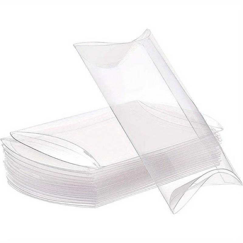 50pcs Versatile PVC Display Box Set Clear Plastic Pillow Favor Boxes Elegant Wedding & Party Gift Packaging Jewelry Display Case