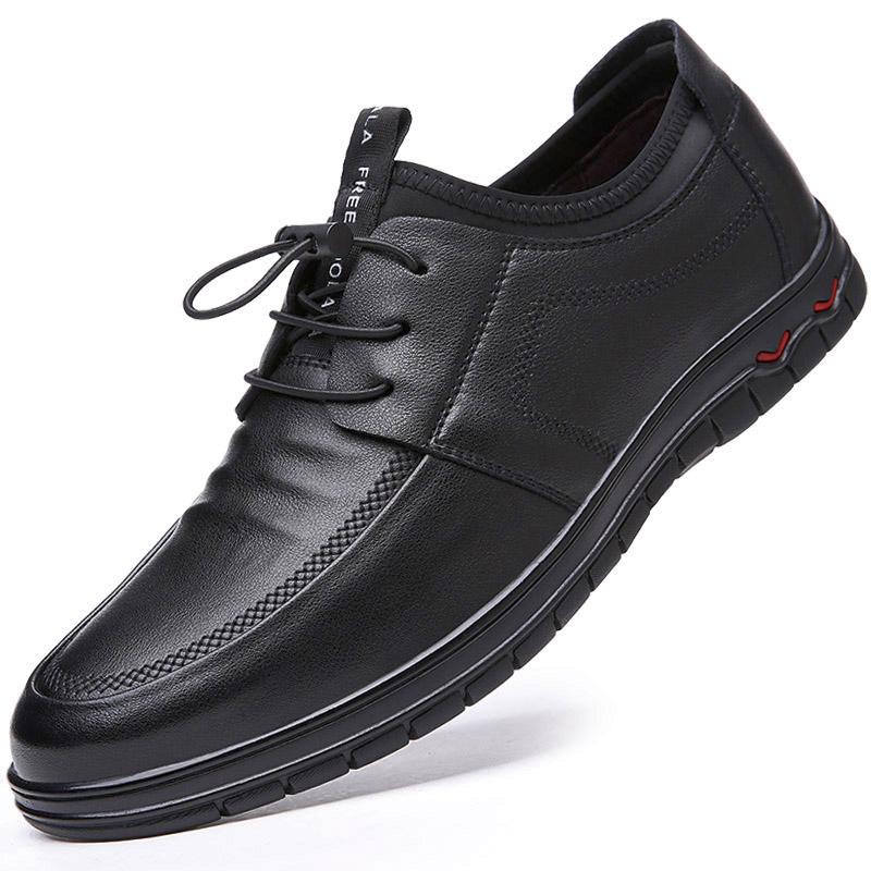 Casual Leather Shoes Men 'S New Leather Tide Comfortable Shoes Super Soft Bottom Soft Leather Surface Lace -Free Men 'S Shoes