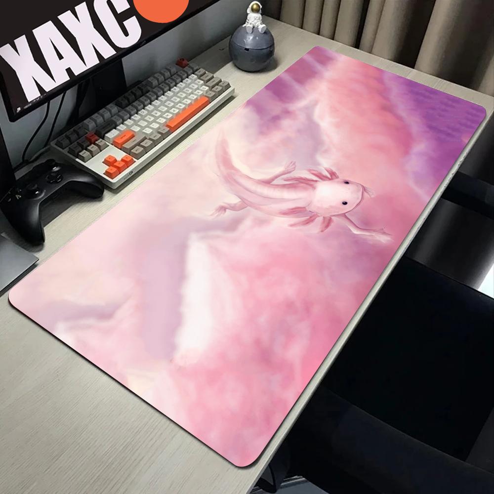 Cute Axolotl Design Aesthetic Large Gaming Mouse Pad Office Desk Mat Computer Keyboard Pad Nonslip Office Desk Decor Accessories