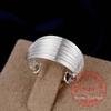 2020 100% 925 Sterling Silver Open Ring INS Minimalist Multi-layer Weaving Lines Finger Ring For Women Statement Adjustable Ring