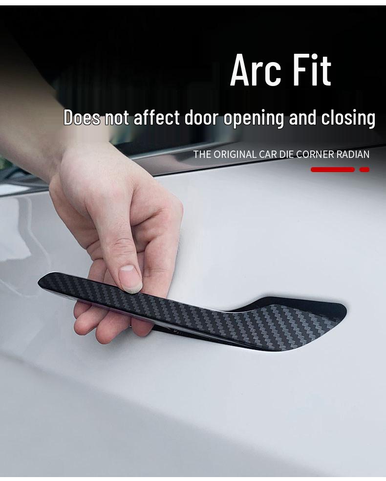 Carbon Fiber Door Handle Stickers for Tesla Model 3/Y: Scratch-Resistant Decorative Accessory