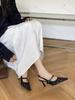 Fashion Women's Thin Heel Pointed Rhinestone Designed Sandals 2025 Summer New Fashion Back Strap High Heels Shallow Mouth Elegant Pumps