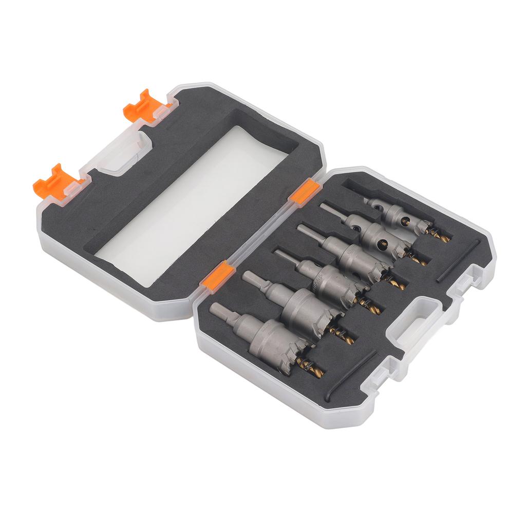 6 szt. Zestaw otwornic TCT z końcówkami z węglika spiekanego, do metalu twardego, wytrzymały, 16?32mm dla stali nierdzewnej