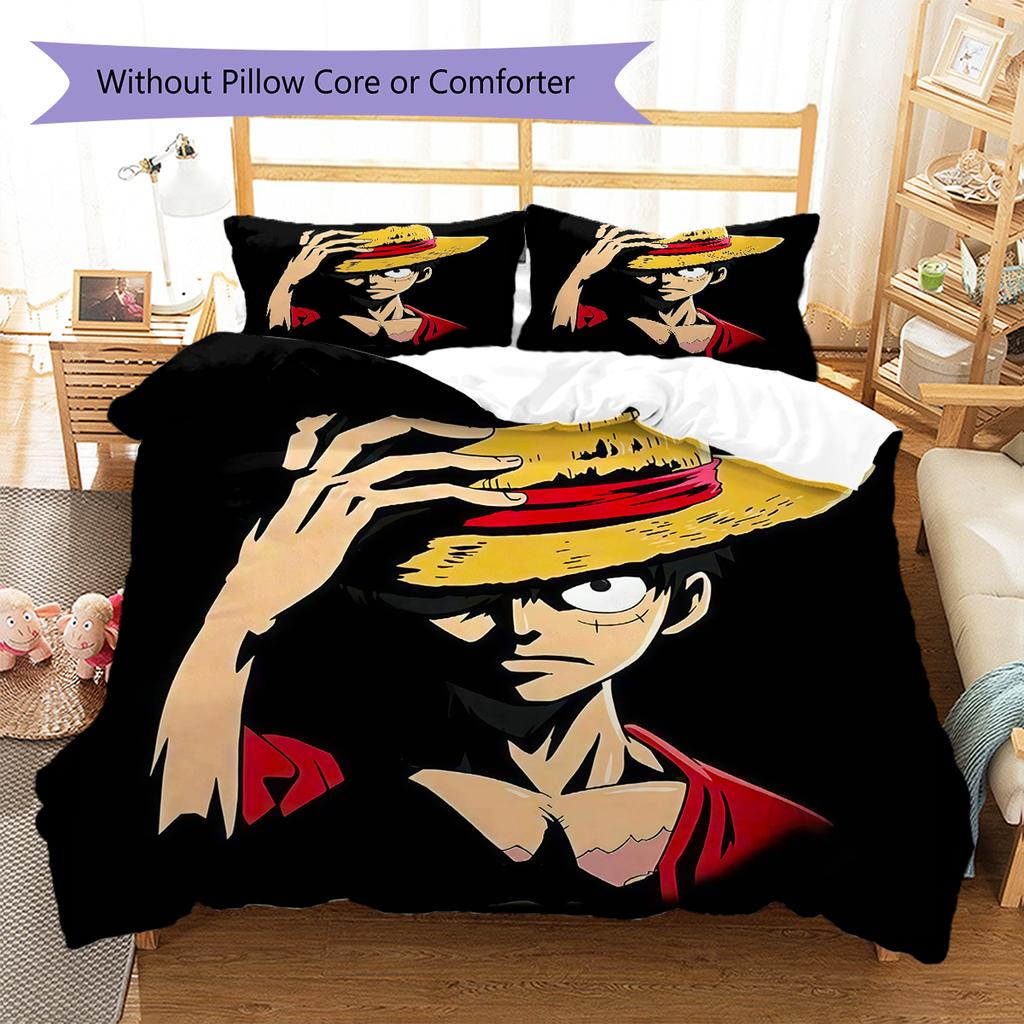 Luffy D 3pcs Bedding Set, Duvet Cover with 2 Pillowcases, Digital Printed, No Insert, Gift -HYQ58