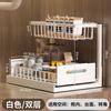Pull-Out Under Sink Organizer Rack Kitchen Counter Storage Carbon Steel Multi-Use Drawer Basket With Spice Bottle Holder