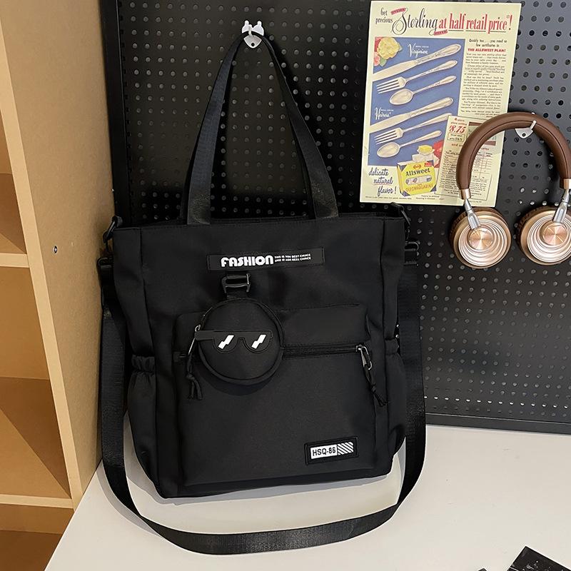 

Универсальная сумка-тоут из Оксфорда: Вместительная сумка кроссбоди для通勤 и студентов чёрный