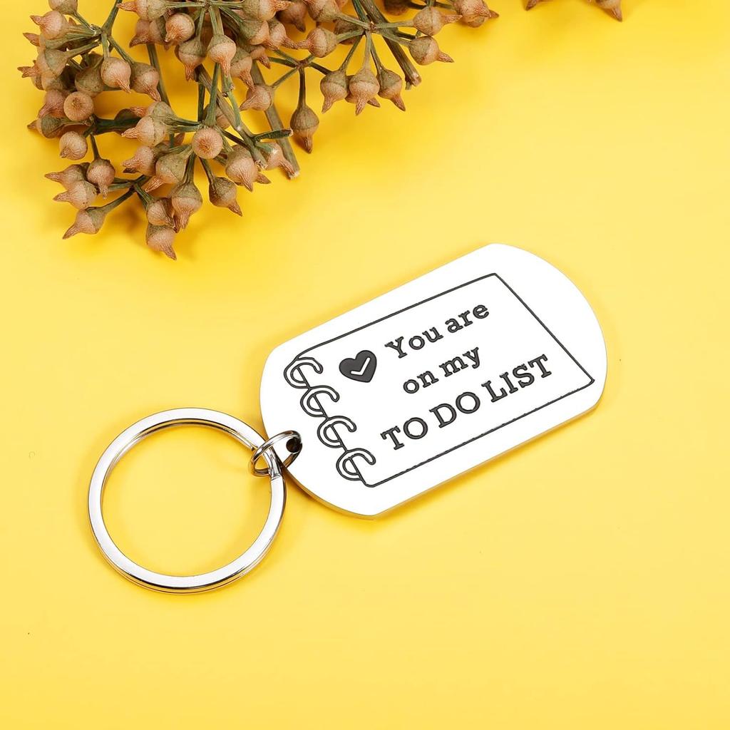 You Are On My Do List Stainless Steel Keychain Romantic Letter Design Fashion Couple Pendant Practical Valentine's Day Gift