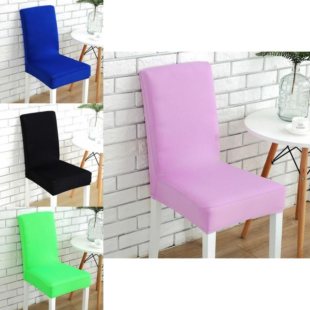 Soft Chair Cover Solid Color Elastic Slipcovers For Dining Room