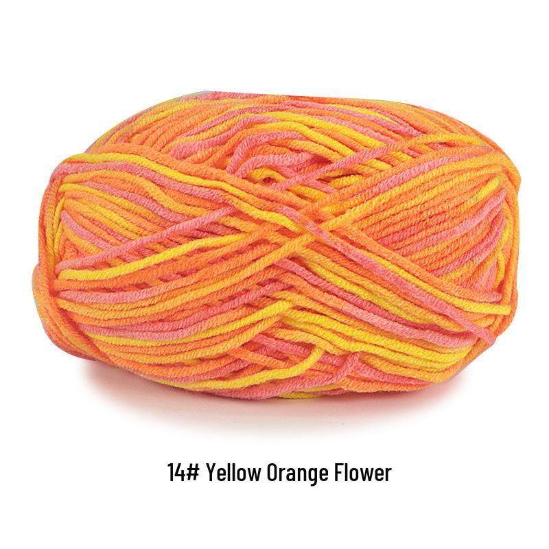 Aou Ou 5-Strand Variegated Milk Cotton Yarn Ball, Floral Medium-Thick, for Baby Scarves and Slippers.